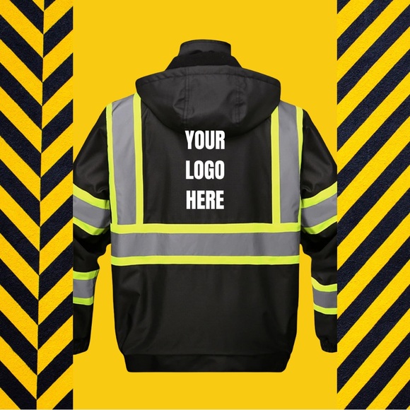 CLASS 3 SAFETY WATERPROOF SAFETY BOMBER JACKET - Picture 2 of 2